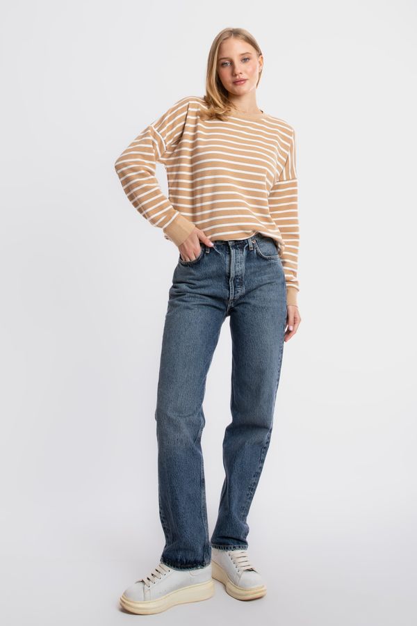 Striped Crew Neck Relaxed Sweatshirt 4