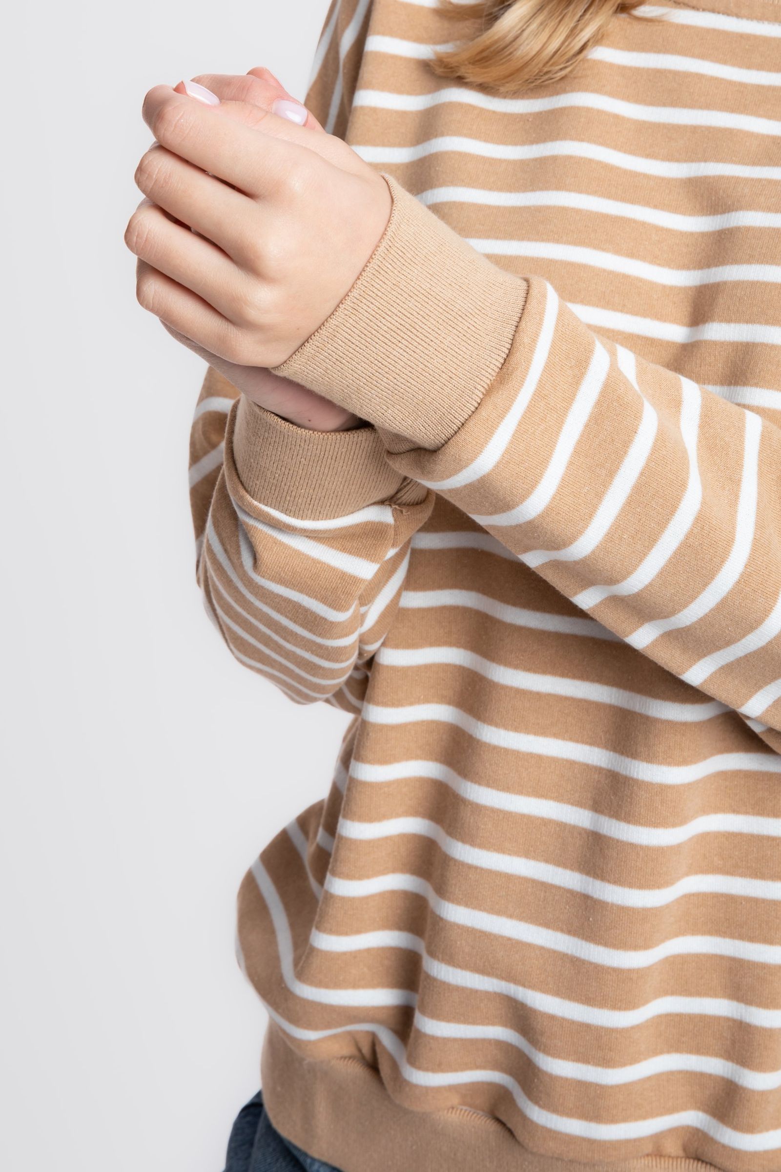 Striped Crew Neck Relaxed Sweatshirt