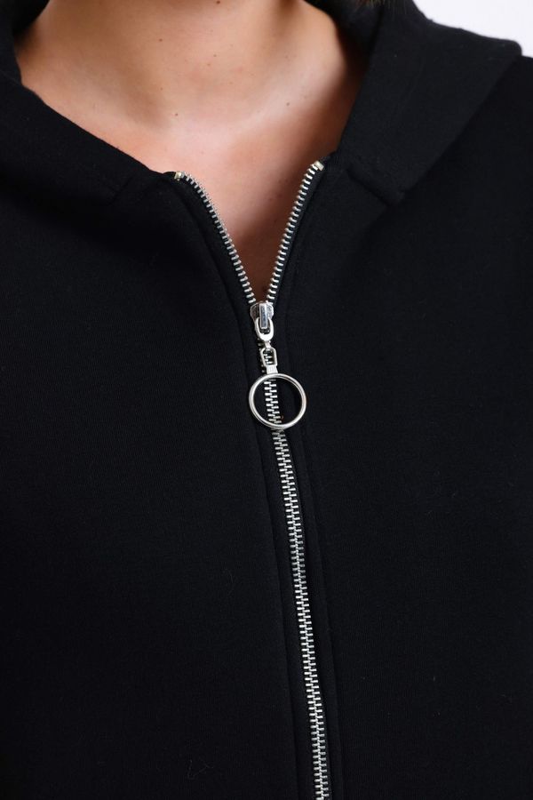 Hooded Zippered Relaxed Sweatshirt 3