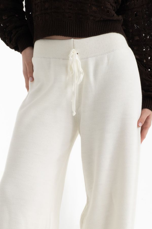 Knitted Drawstring Wide Leg Trousers 5