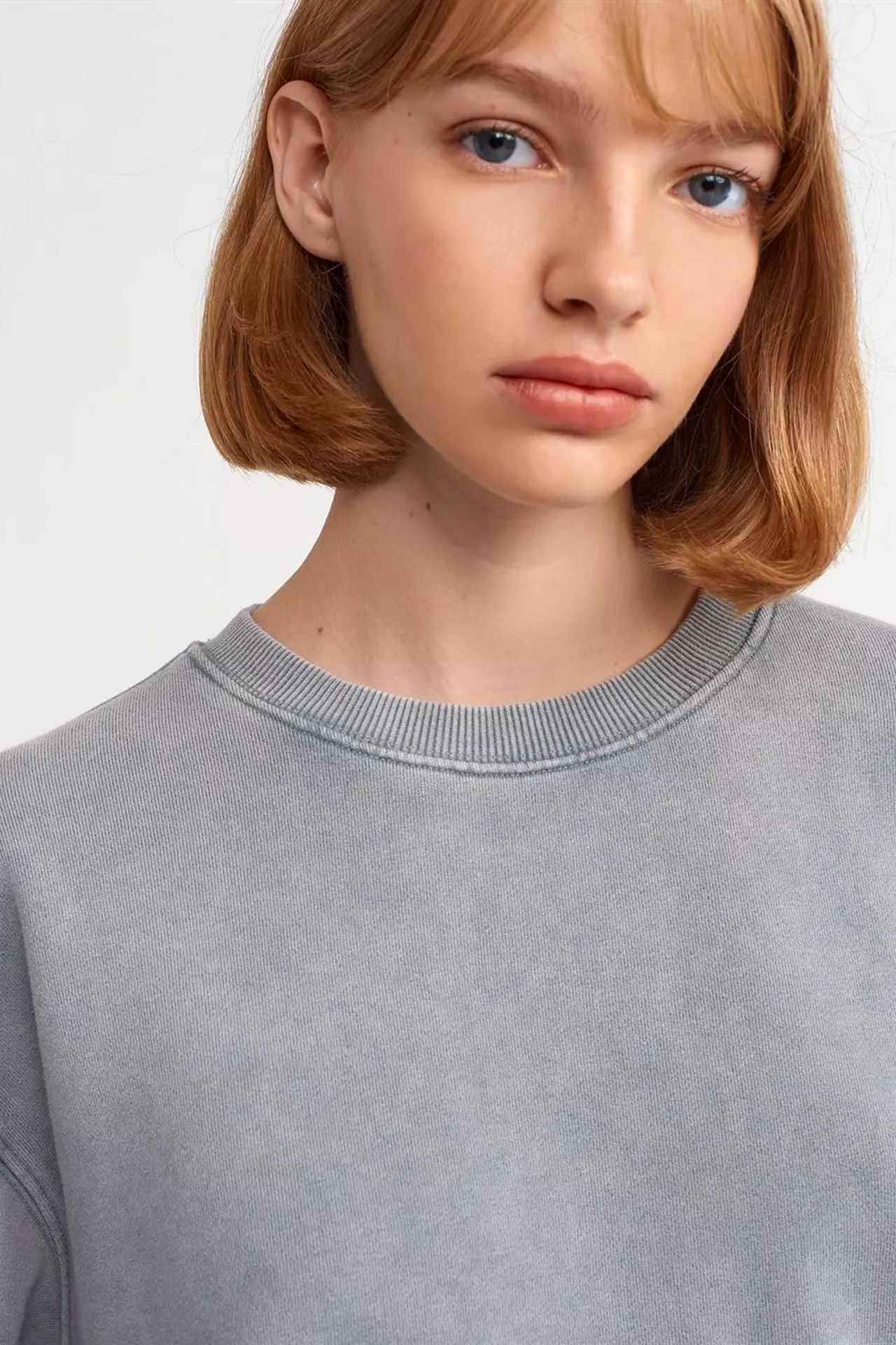 Washed Crew Neck Oversized Sweatshirt