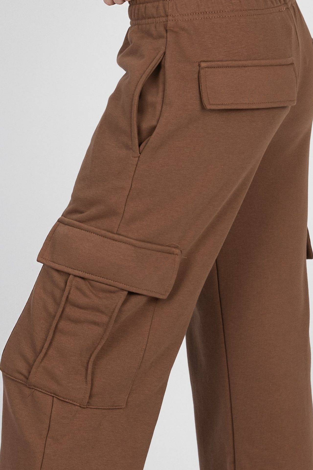 Mid Rise Elastic Waist Cargo Joggers