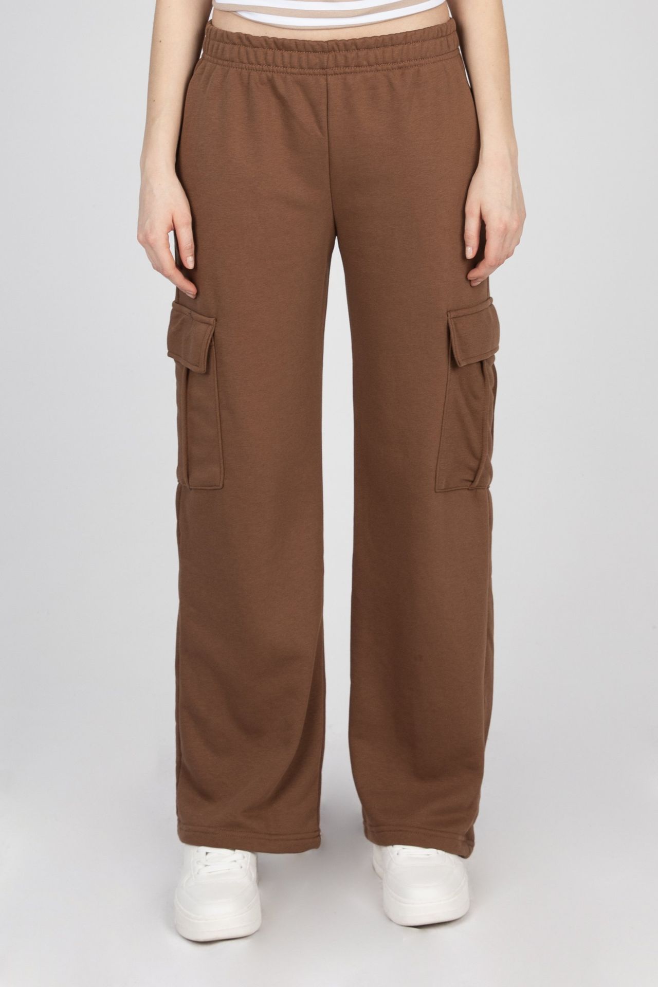 Mid Rise Elastic Waist Cargo Joggers