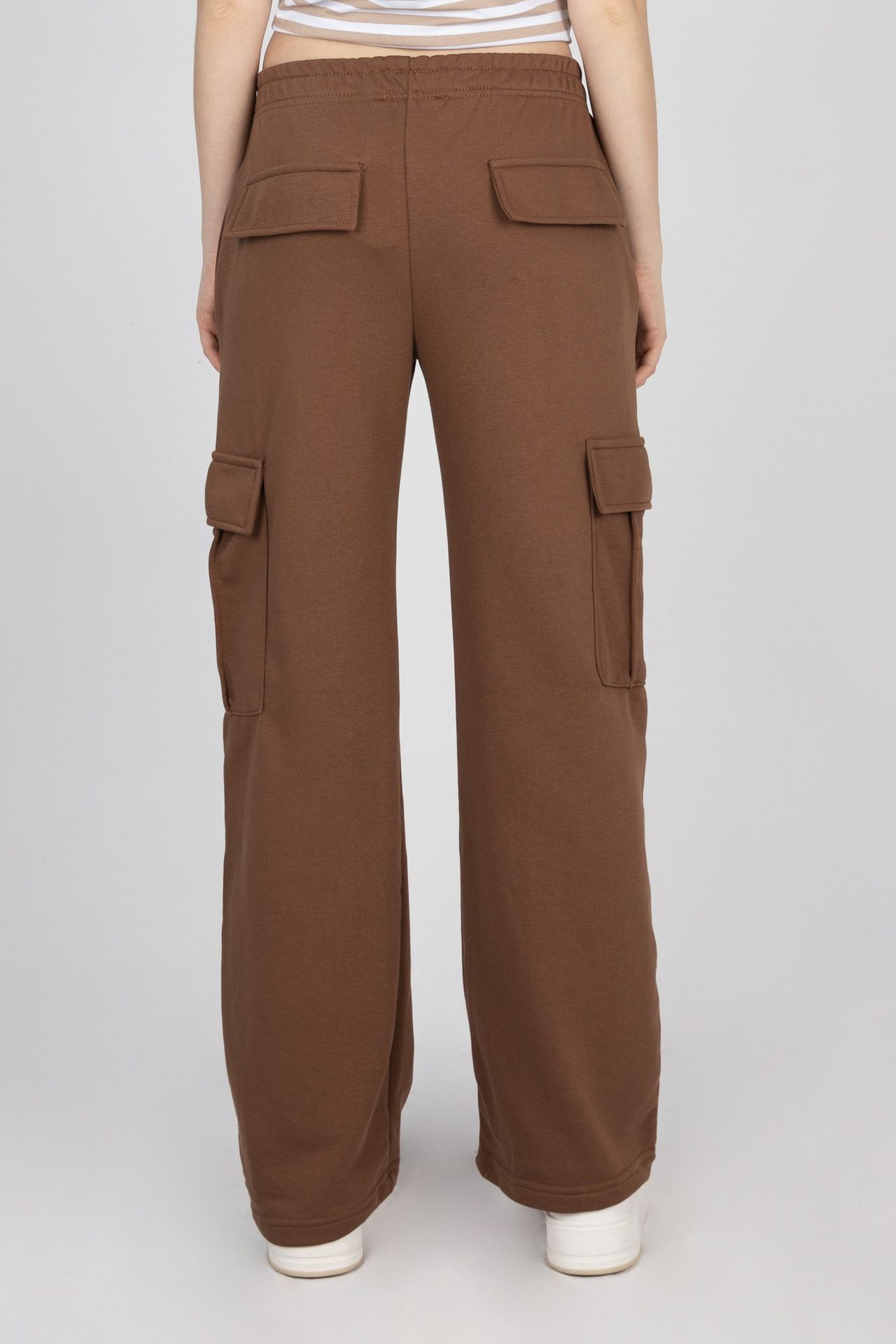 Mid Rise Elastic Waist Cargo Joggers