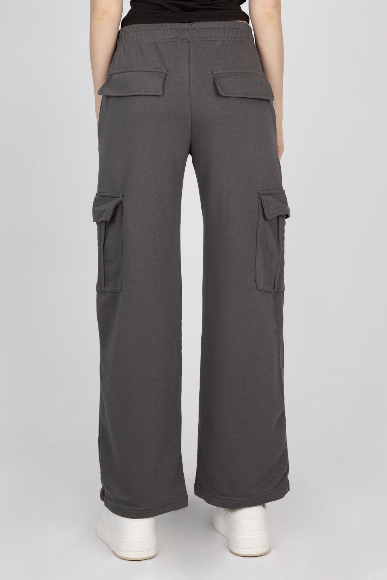 Mid Rise Elastic Waist Cargo Joggers