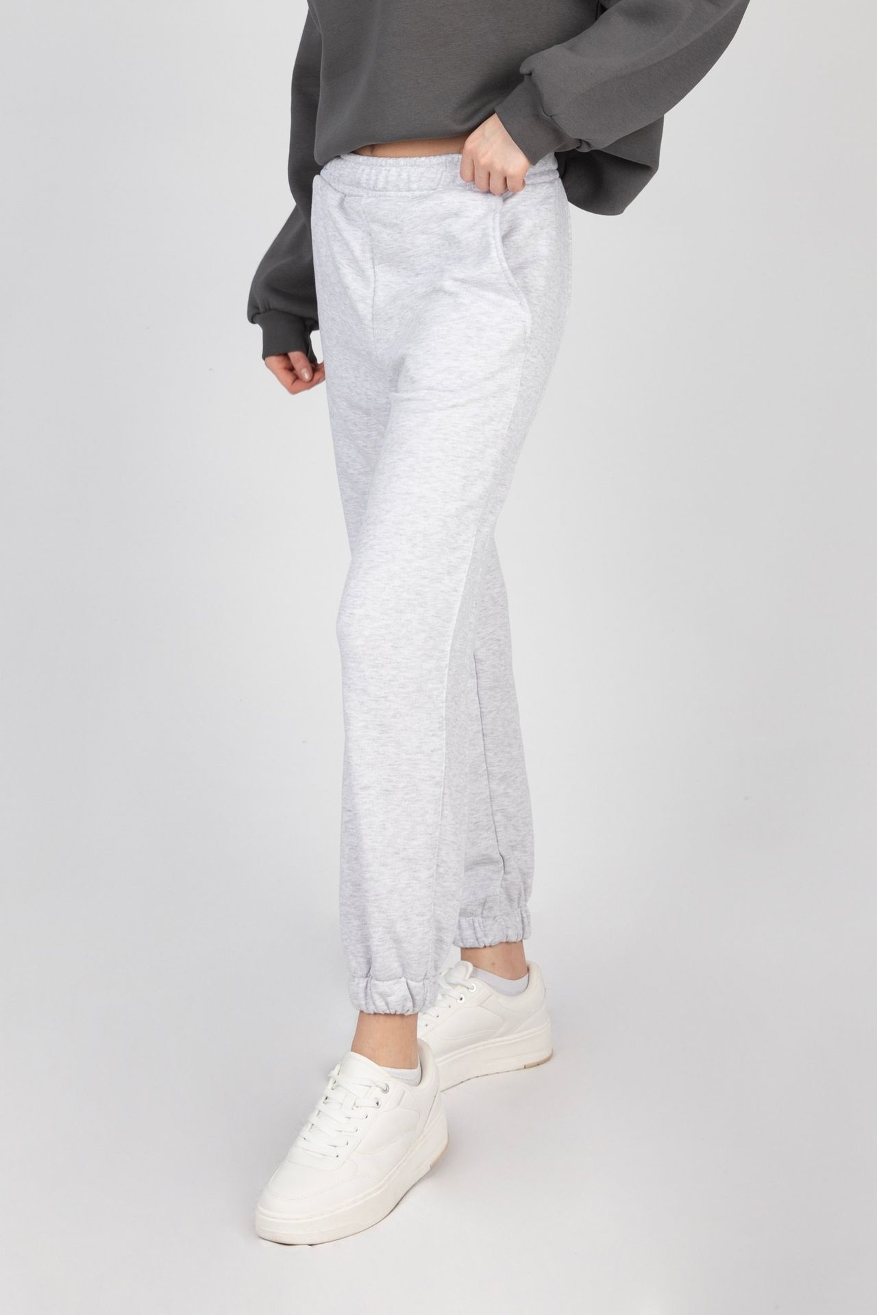 Mid Rise Elastic Waist Joggers