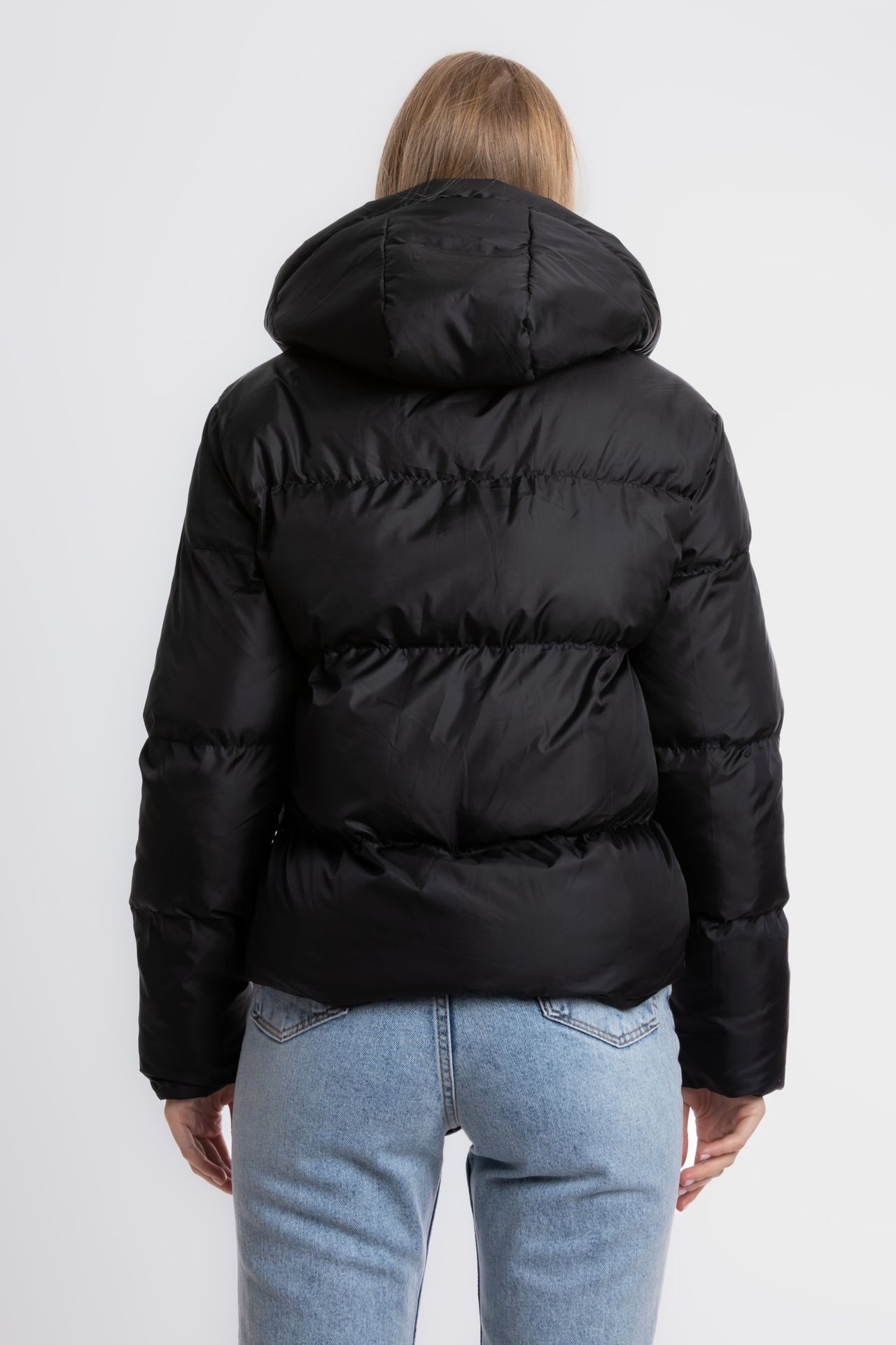 Stand Collar Zipper Hooded Coat & Jacket