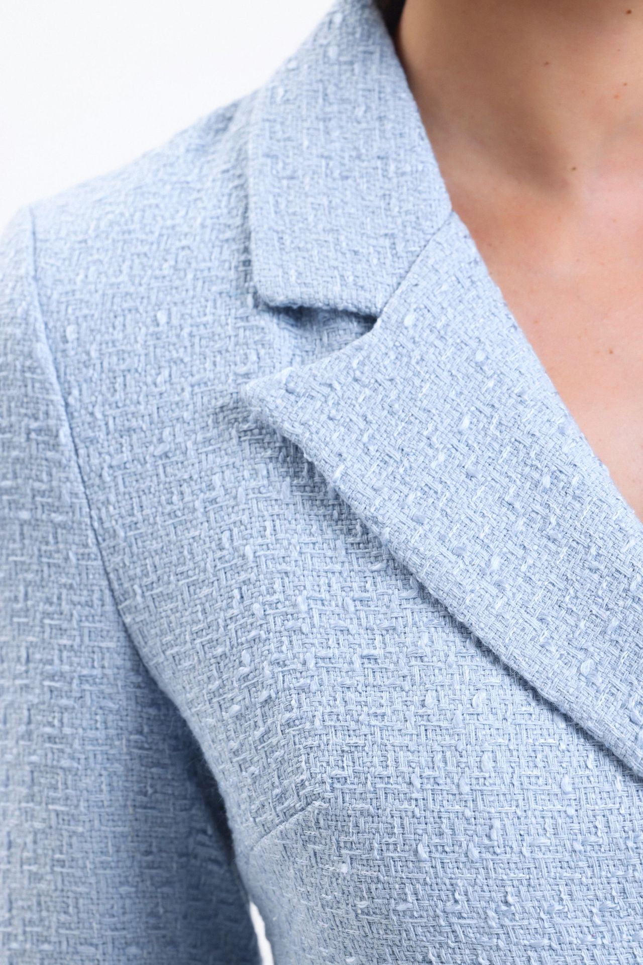 Tweed Collar Buttoned Blazer