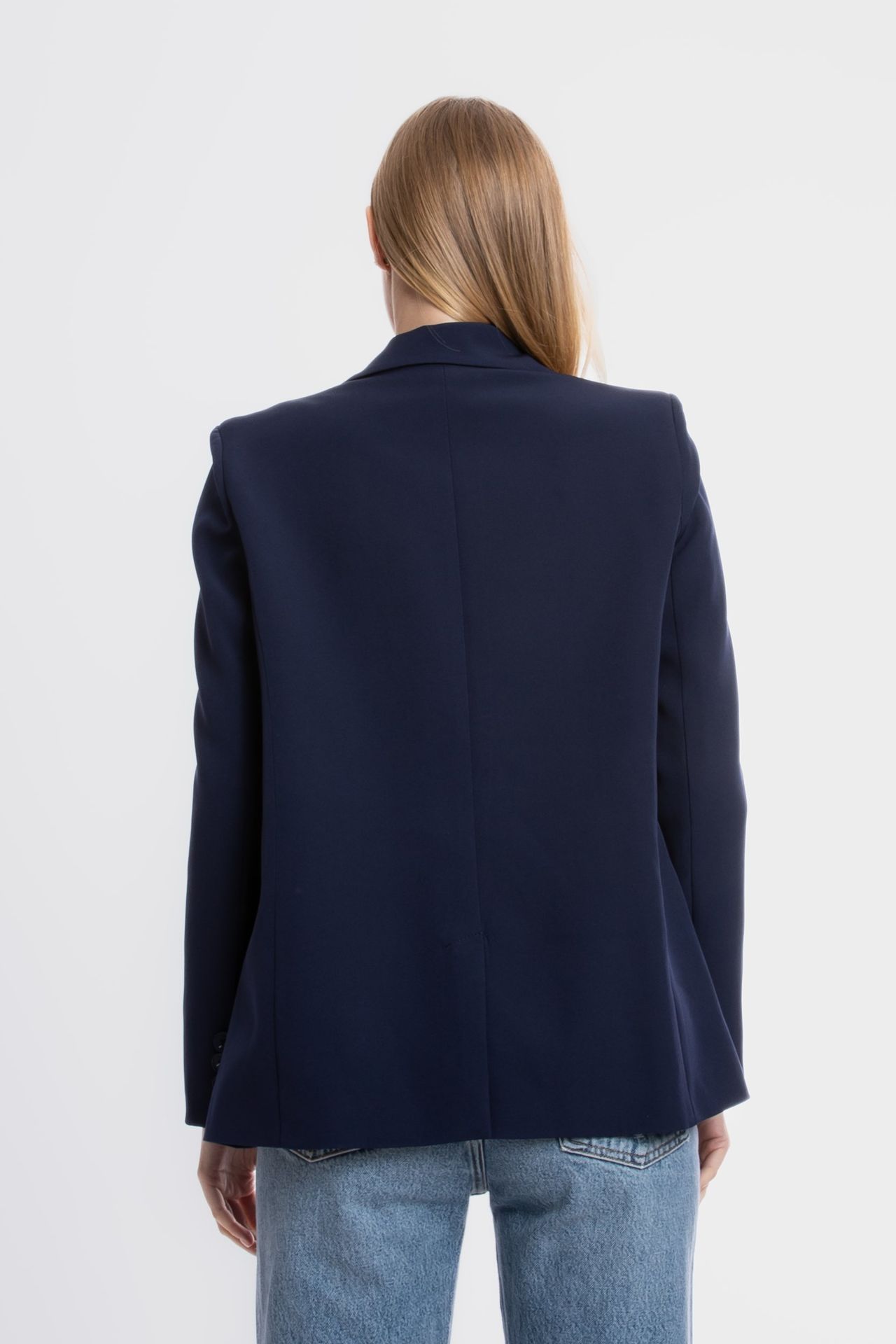 Solid Collar Buttoned Classic Blazer