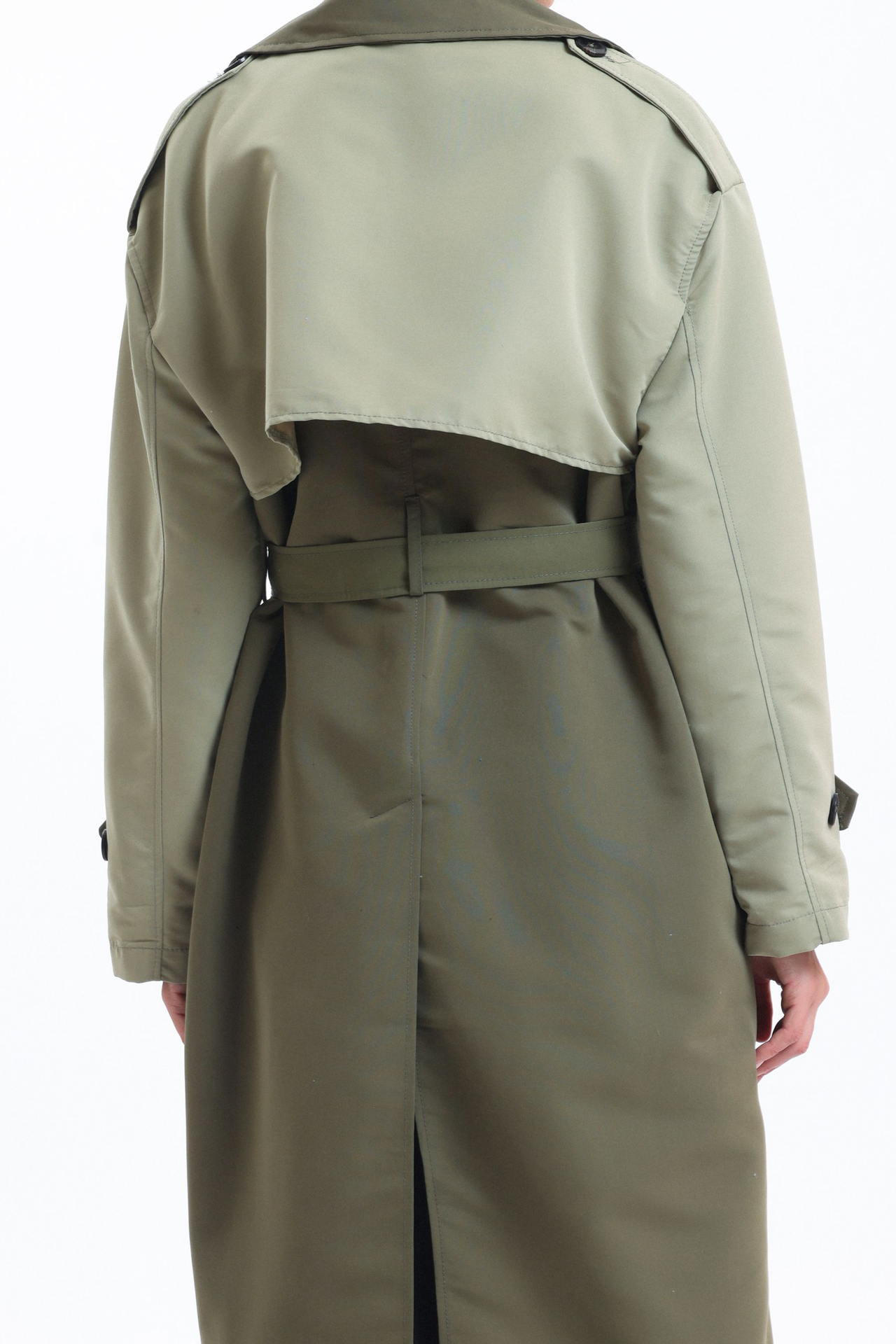 Block Coloured Collar Trenchcoat with a Arm Detail
