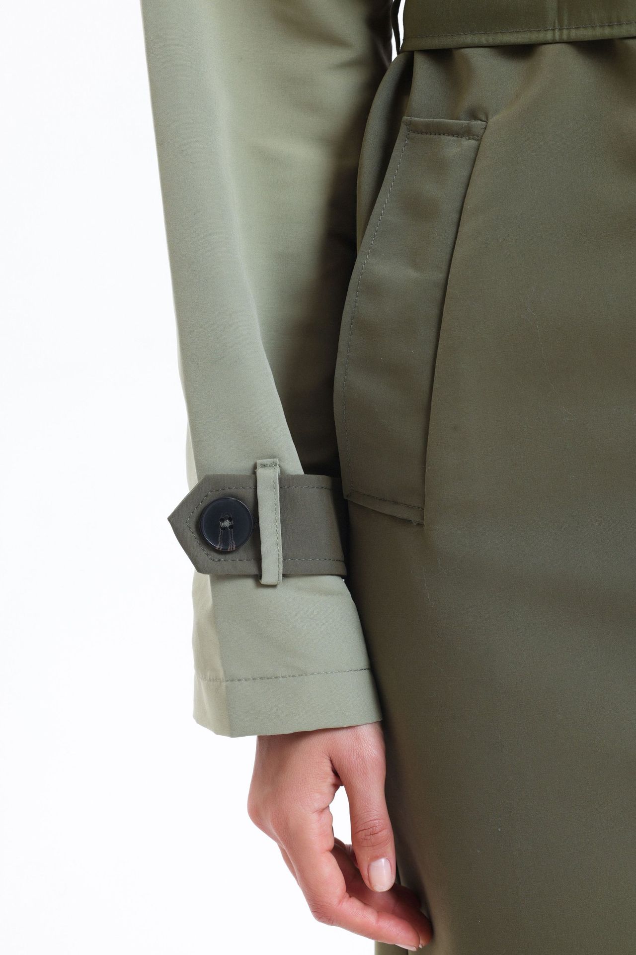 Block Coloured Collar Trenchcoat with a Arm Detail