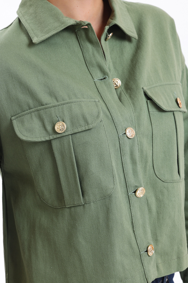 Collar Pocket Buttoned Jacket 5