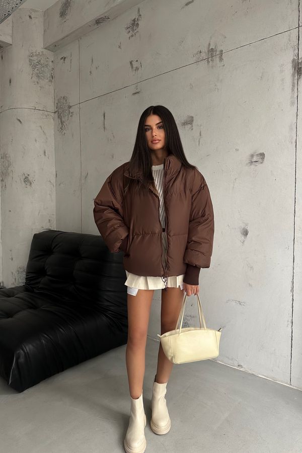 Stand Collar Oversized Puffer Jacket 2