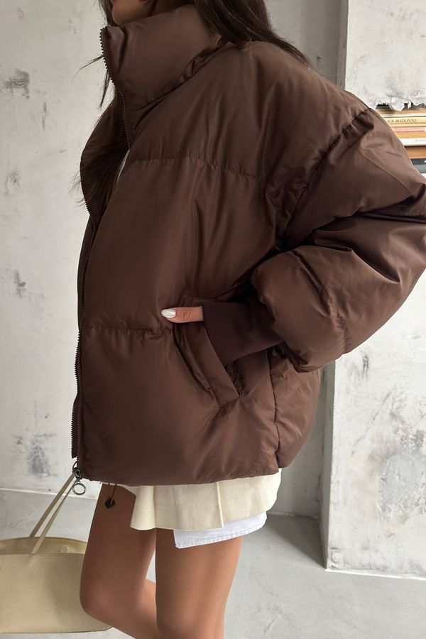 Stand Collar Oversized Puffer Jacket 4