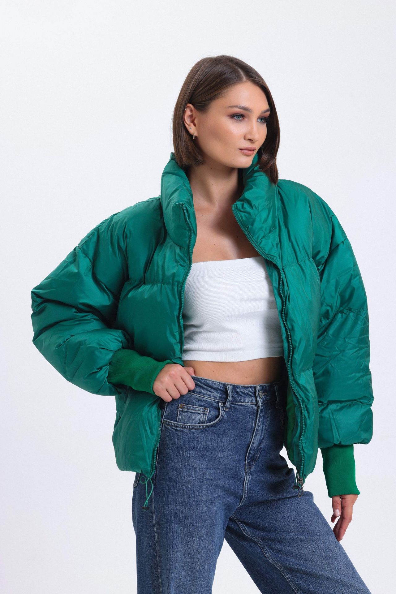 Stand Collar Oversized Puffer Jacket