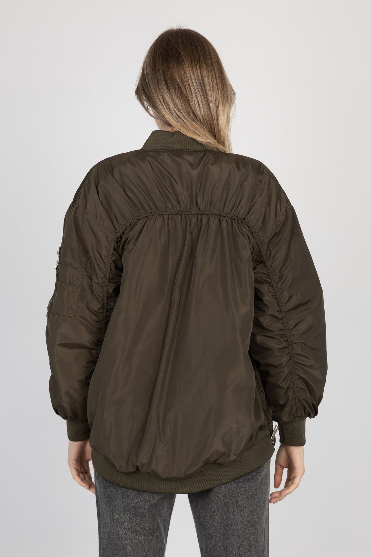 Round Neck Zipper Padded Puffer Jacket