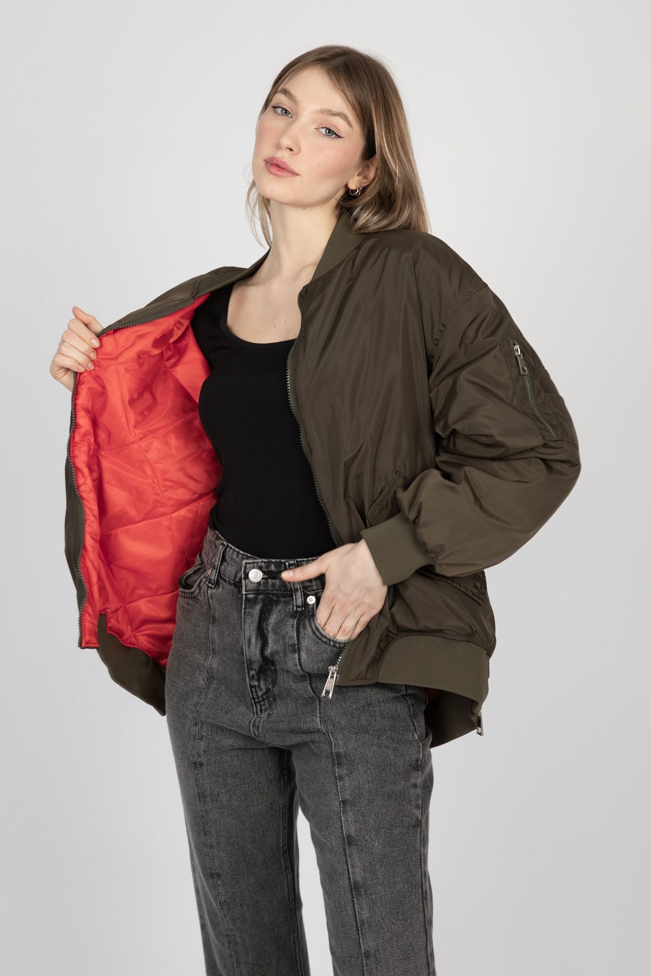 Round Neck Zipper Padded Puffer Jacket