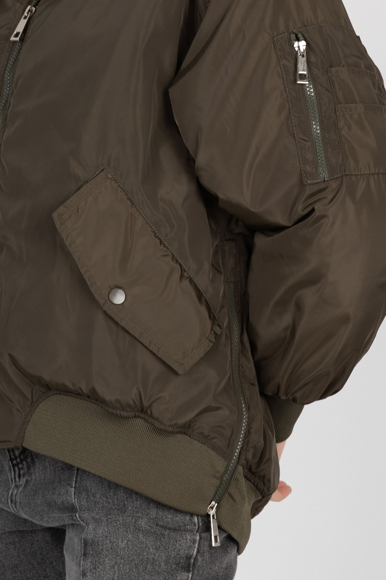 Round Neck Zipper Padded Puffer Jacket