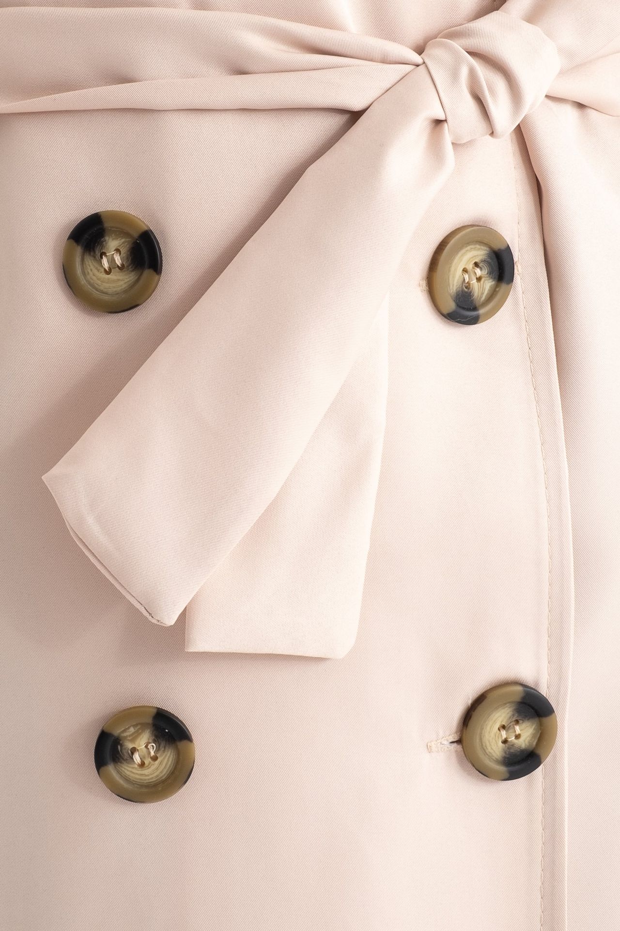 Buttoned Short Trenchcoat with a Belt