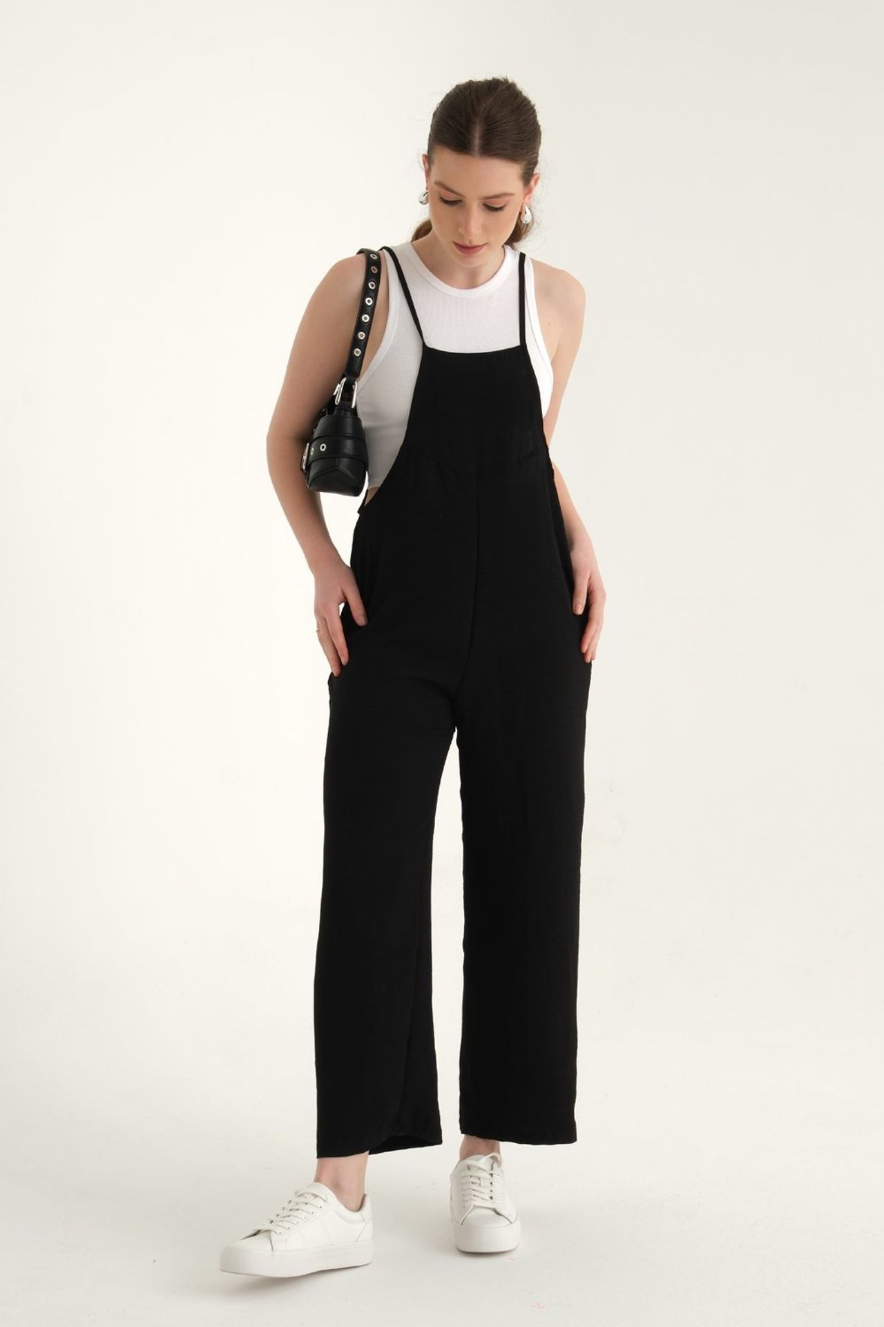 Wide Leg Overall Jumpsuit