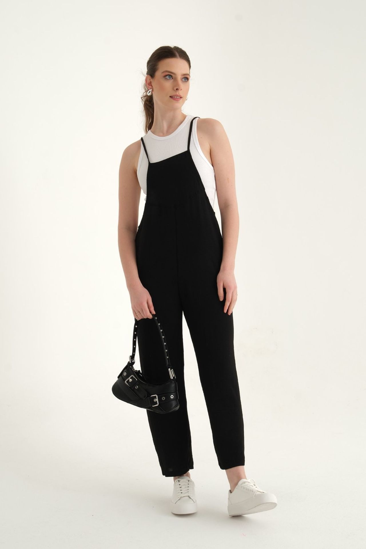 Wide Leg Overall Jumpsuit