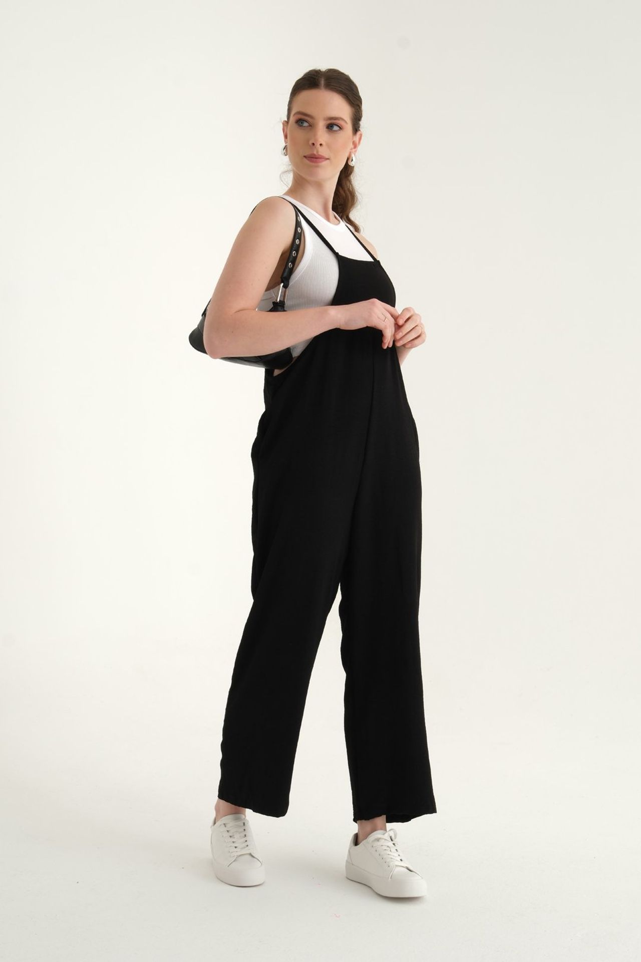 Wide Leg Overall Jumpsuit