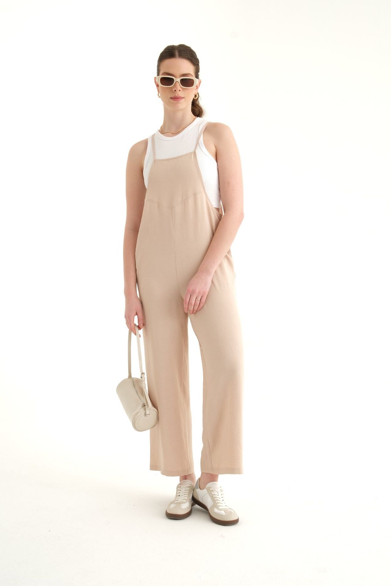 Wide Leg Overall Jumpsuit