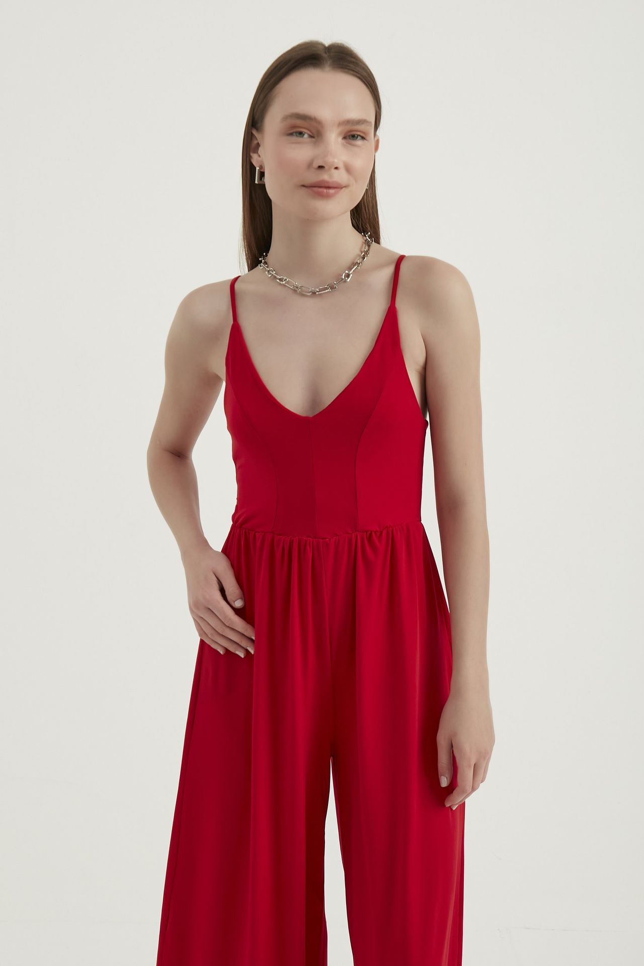 Spaghetti Strap Wide Leg Jumpsuit