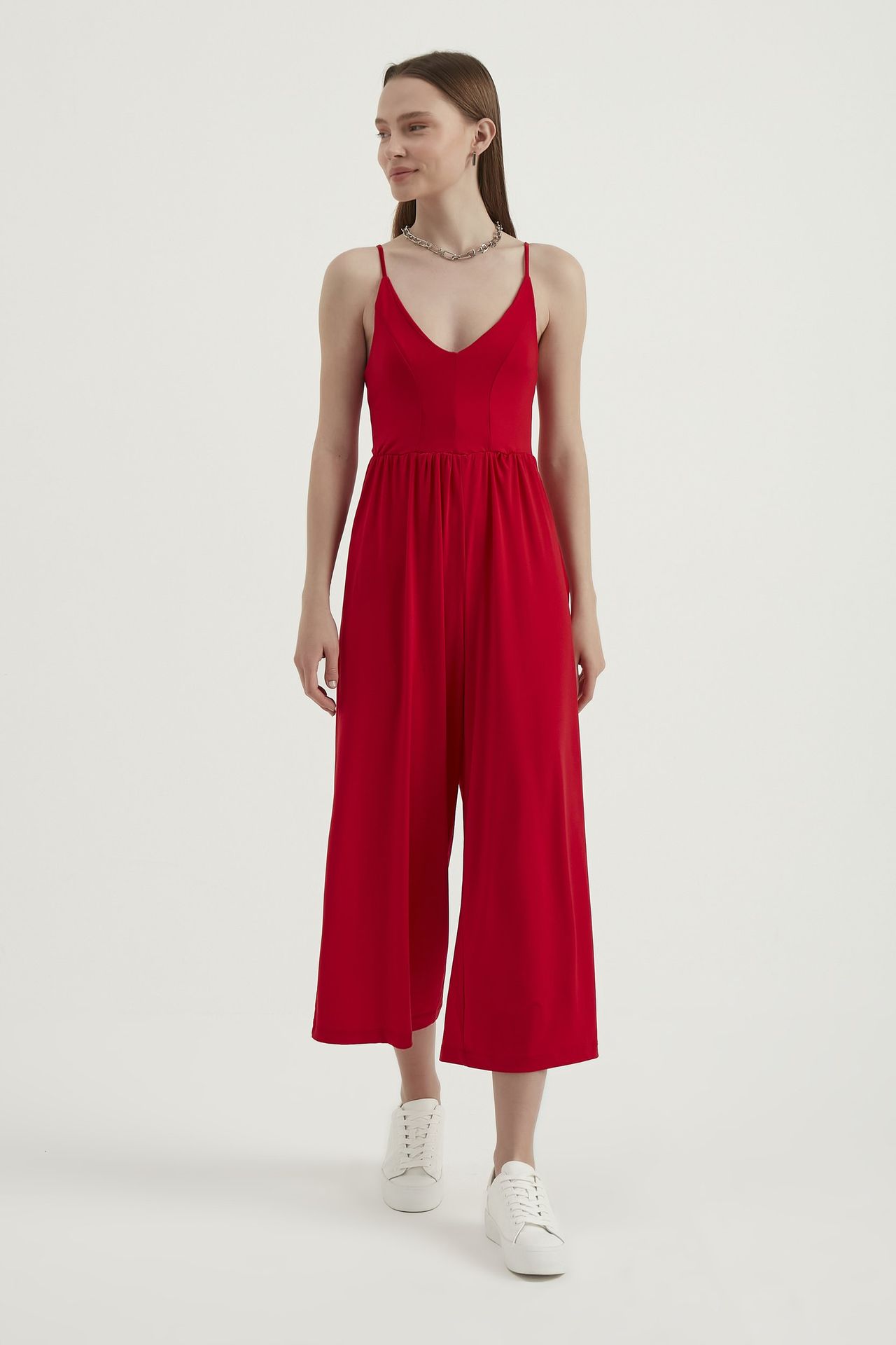 Spaghetti Strap Wide Leg Jumpsuit