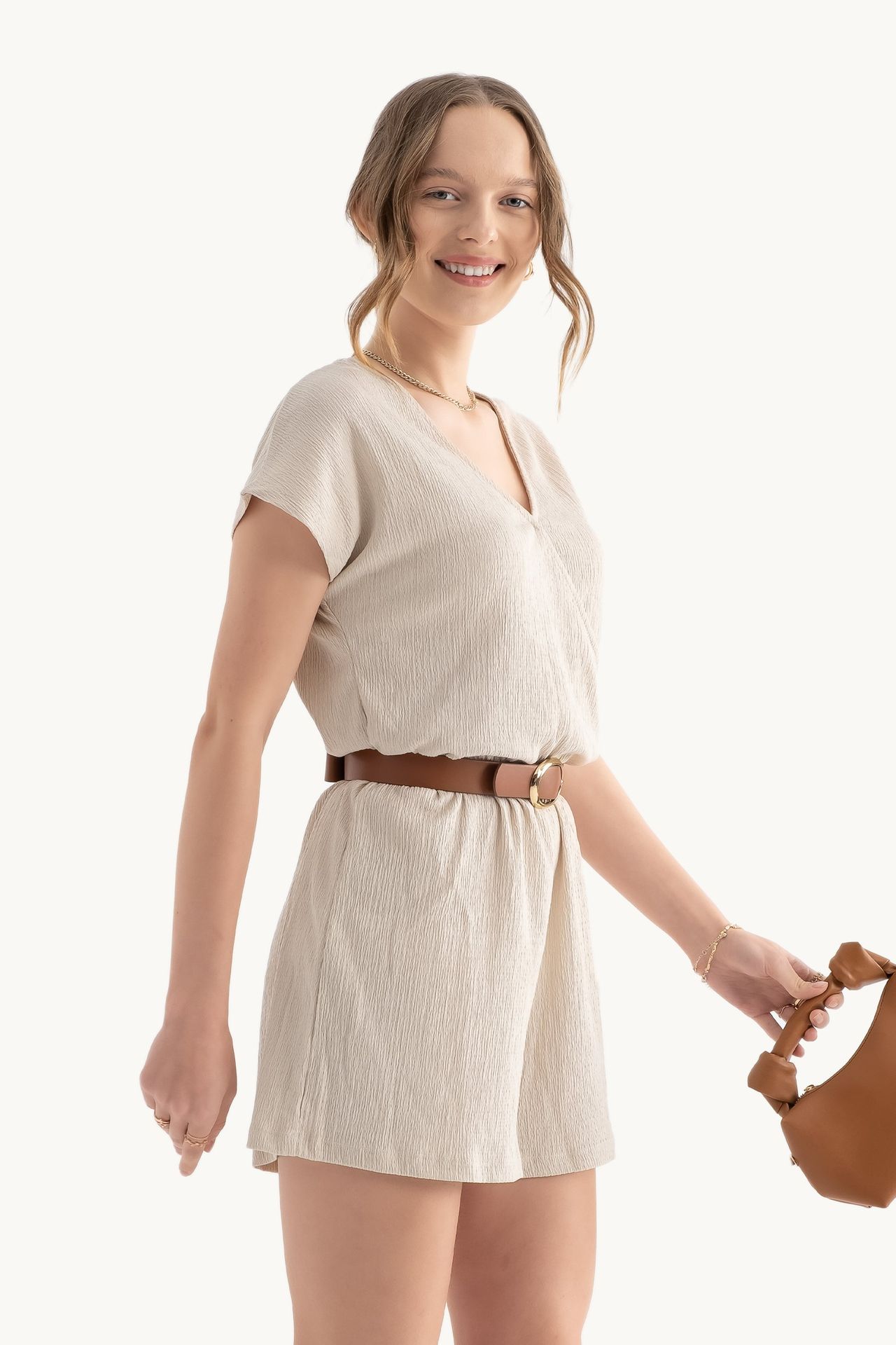 Surplice Neck Playsuit