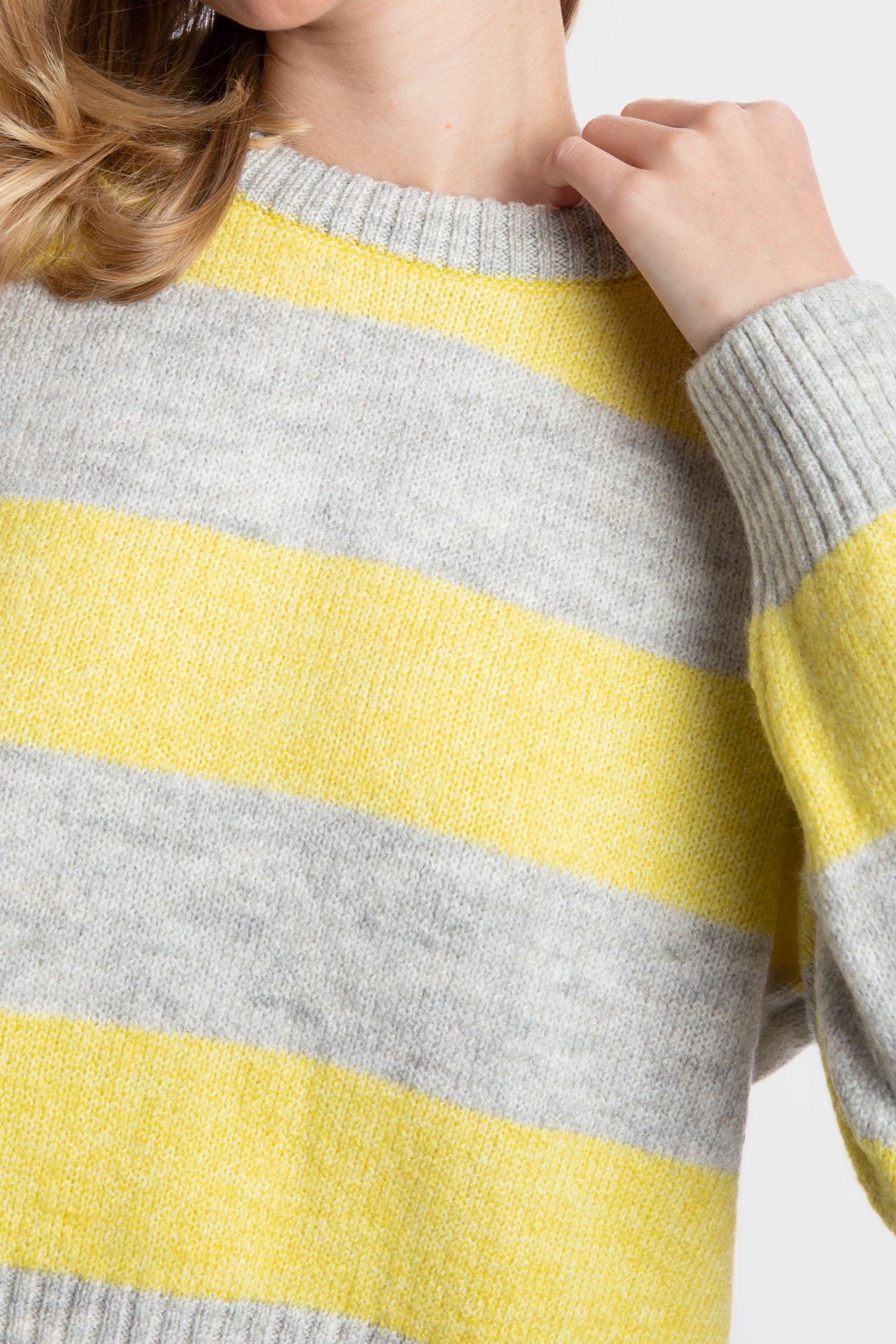 Striped Crew Neck Cropped Sweater