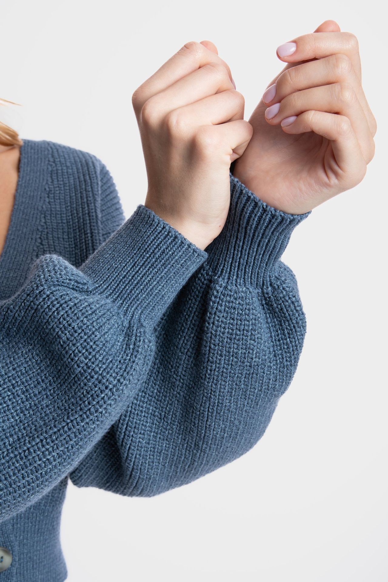 V Neck Buttoned Oversized Cardigan