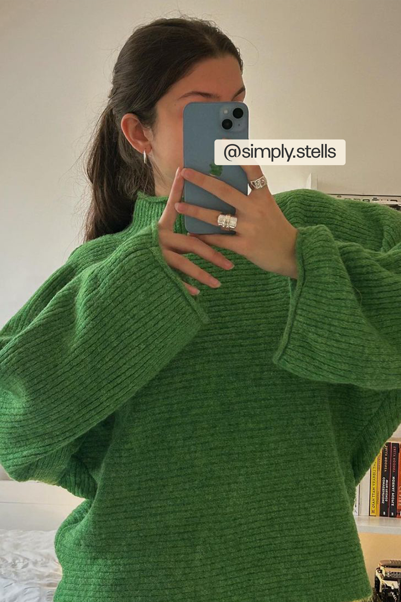Solid High Neck Oversized Sweater