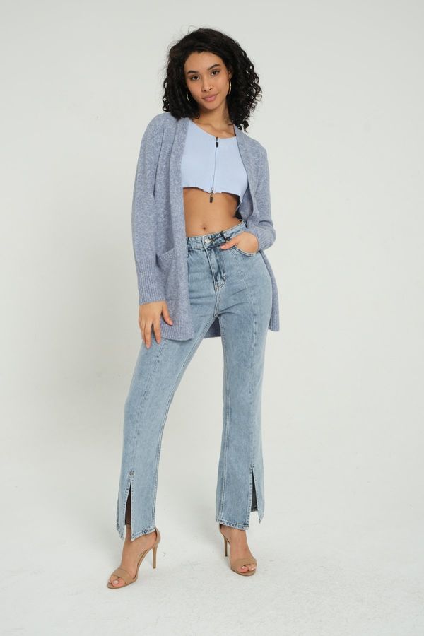 Knitted Solid Long Cardigan 2