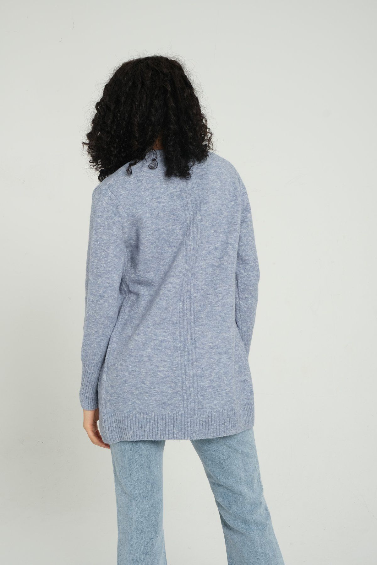 Knitted Solid Long Cardigan
