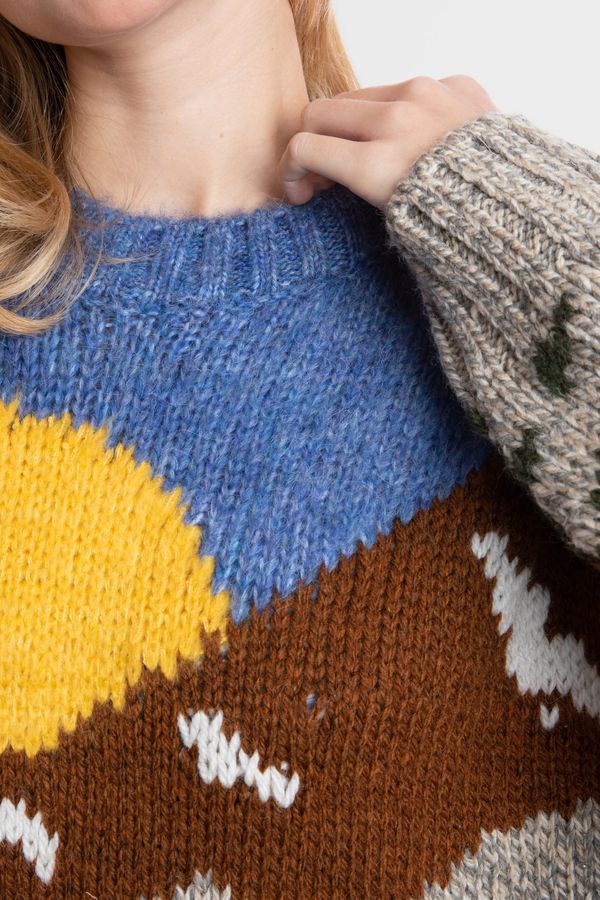 Landscape Printed Crew Neck Oversized Sweater 7