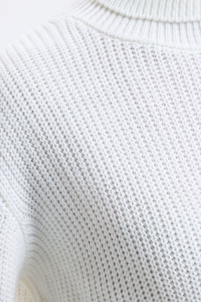 Patterned Turtleneck Oversized Sweater 6