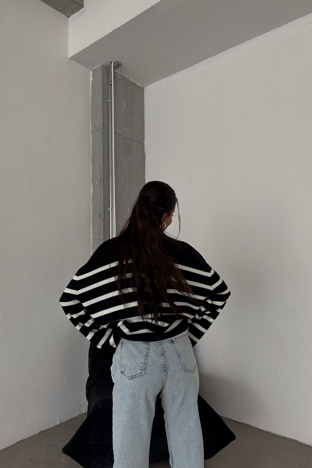 Striped Crew Neck Oversized Sweater