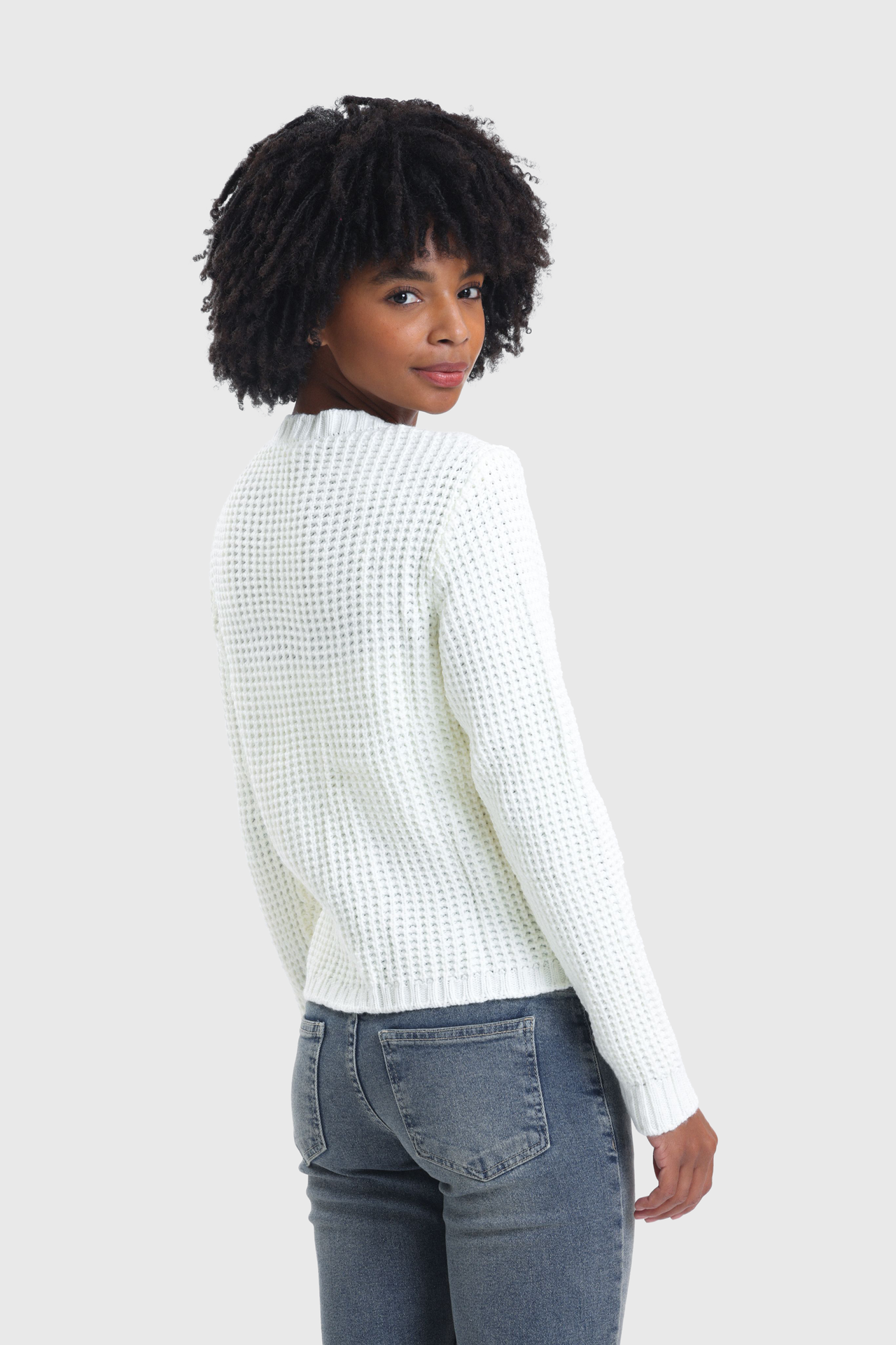 Round Neck Cardigan with a Pearl Detail
