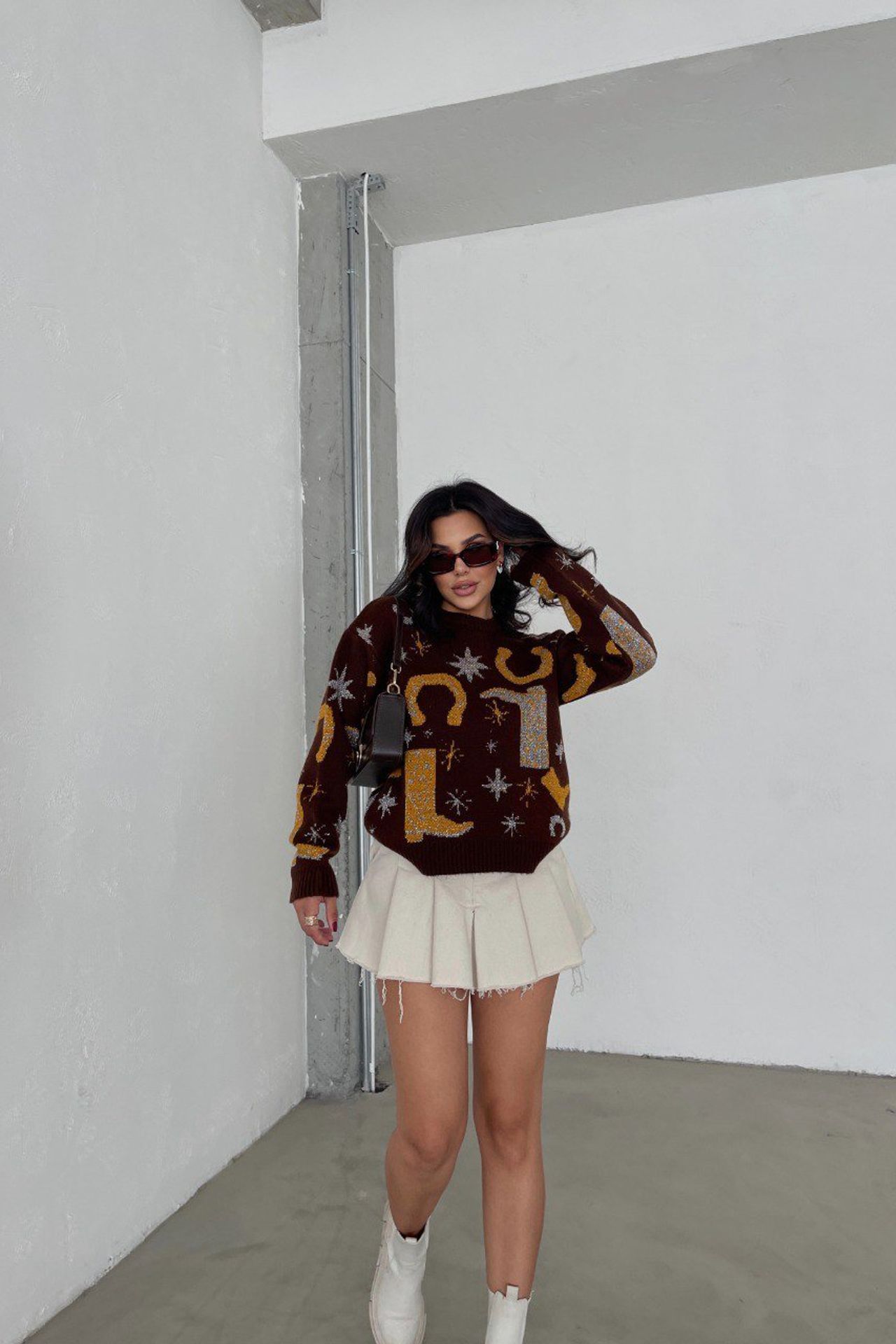 Graphic Crew Neck Sweater