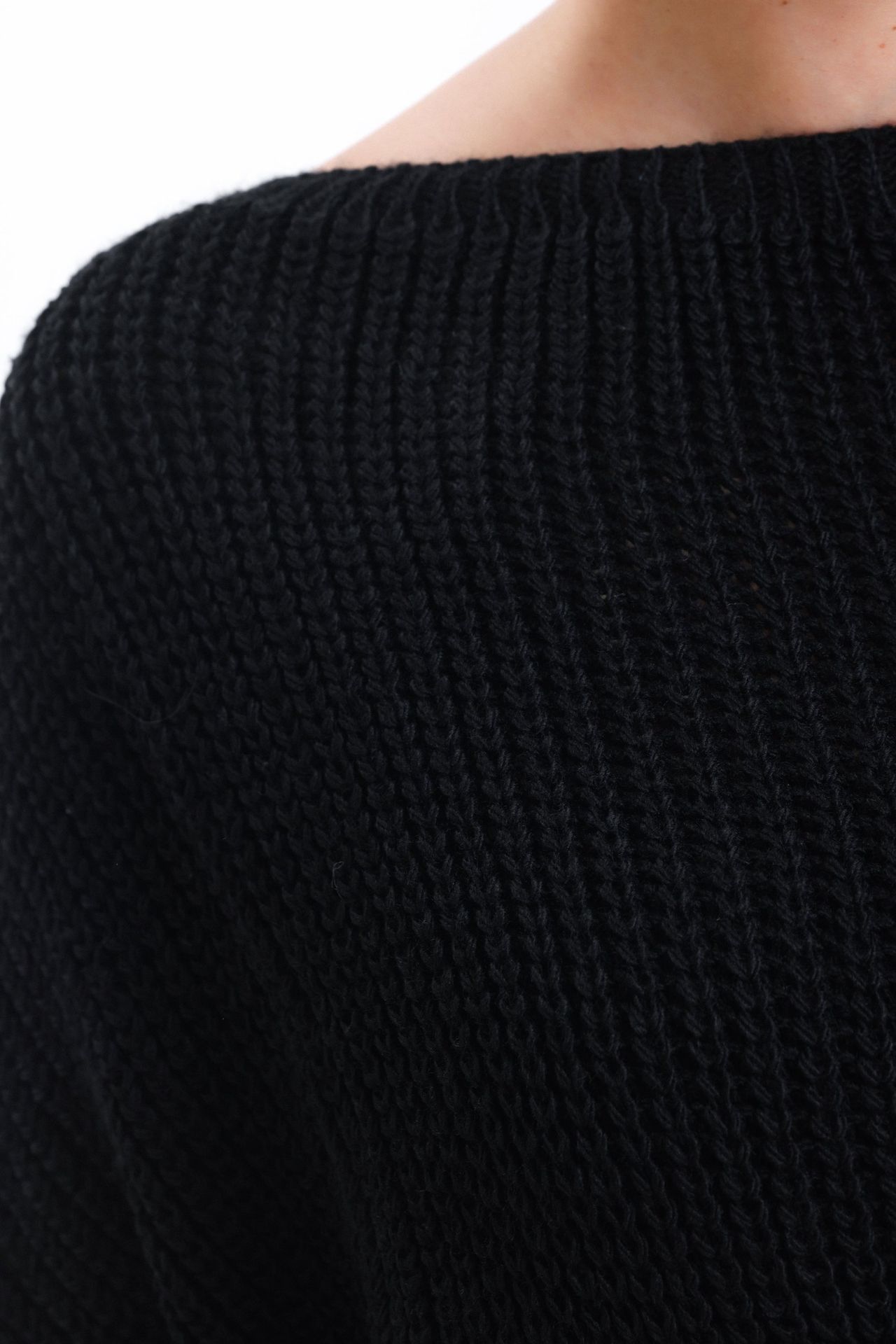Boat Neck Detailed Oversized Sweater
