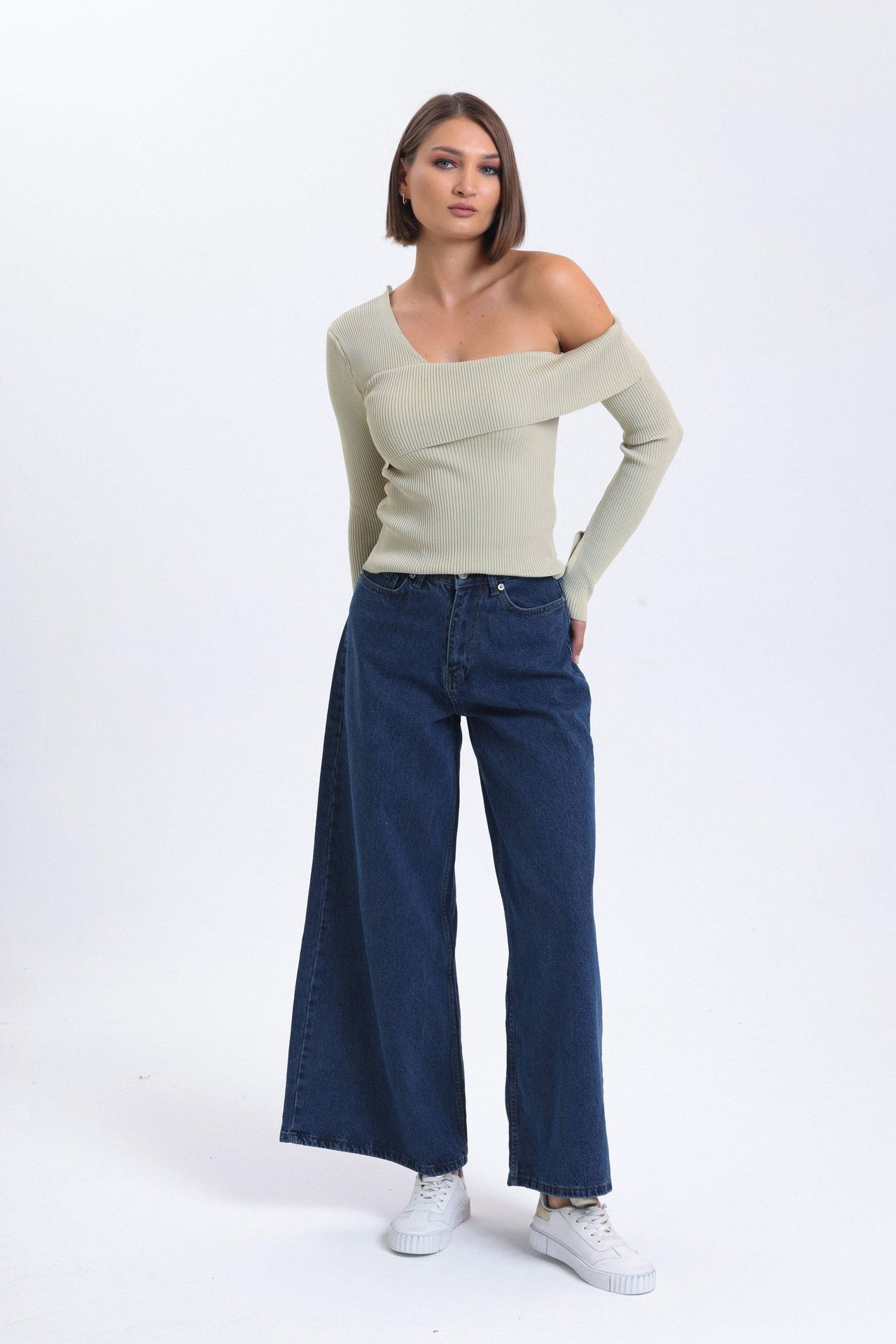 One Shoulder Asymmetrical Sweater