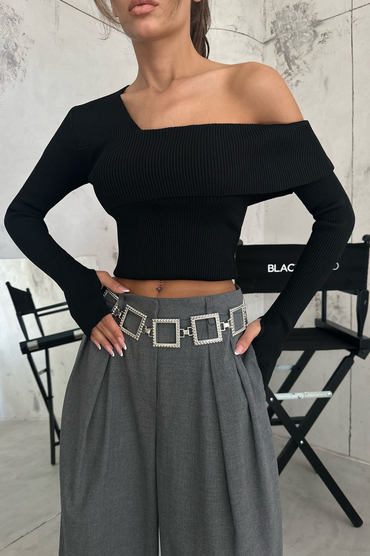 One Shoulder Asymmetrical Sweater