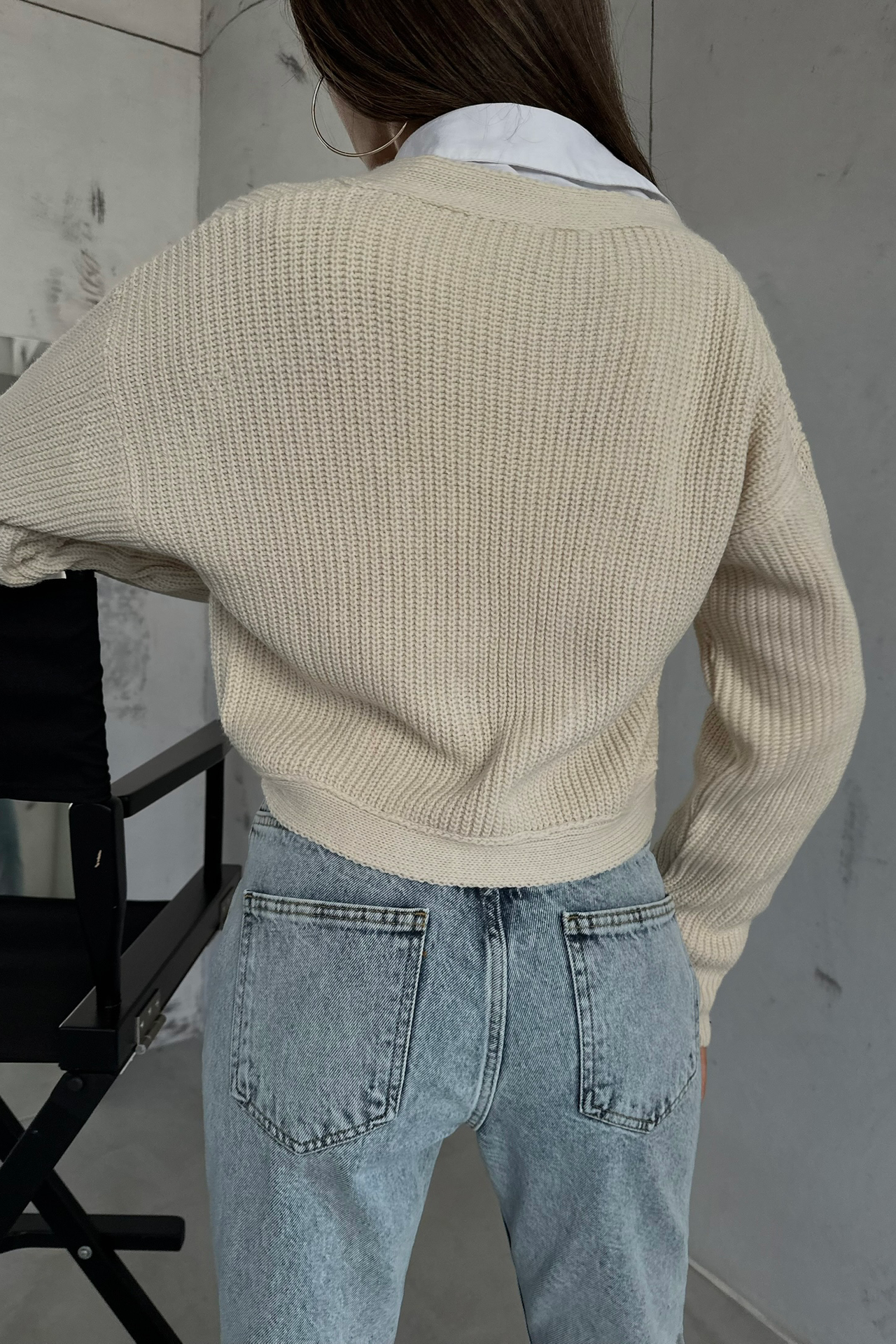 V Neck Oversized Cardigan