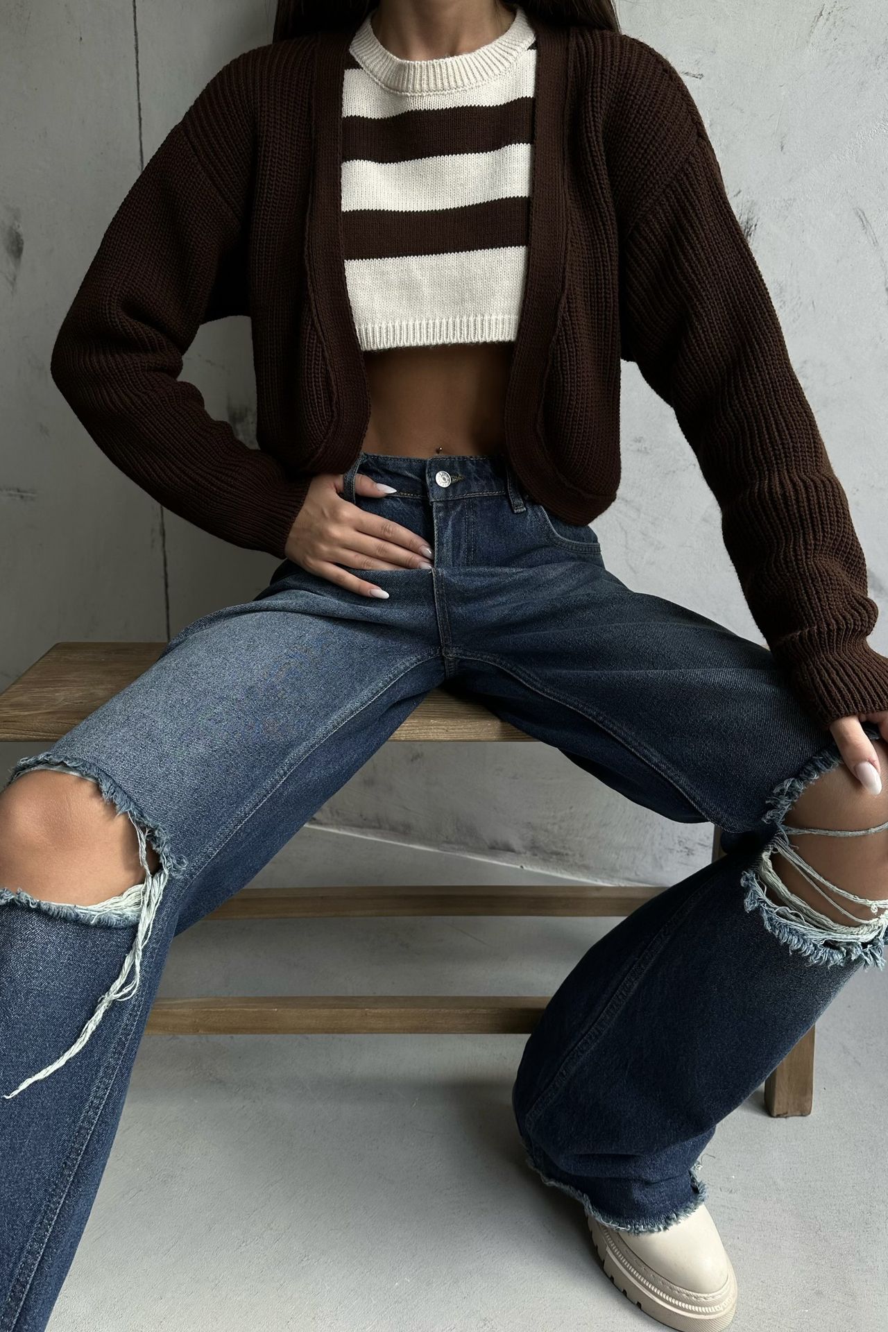 V Neck Oversized Cardigan