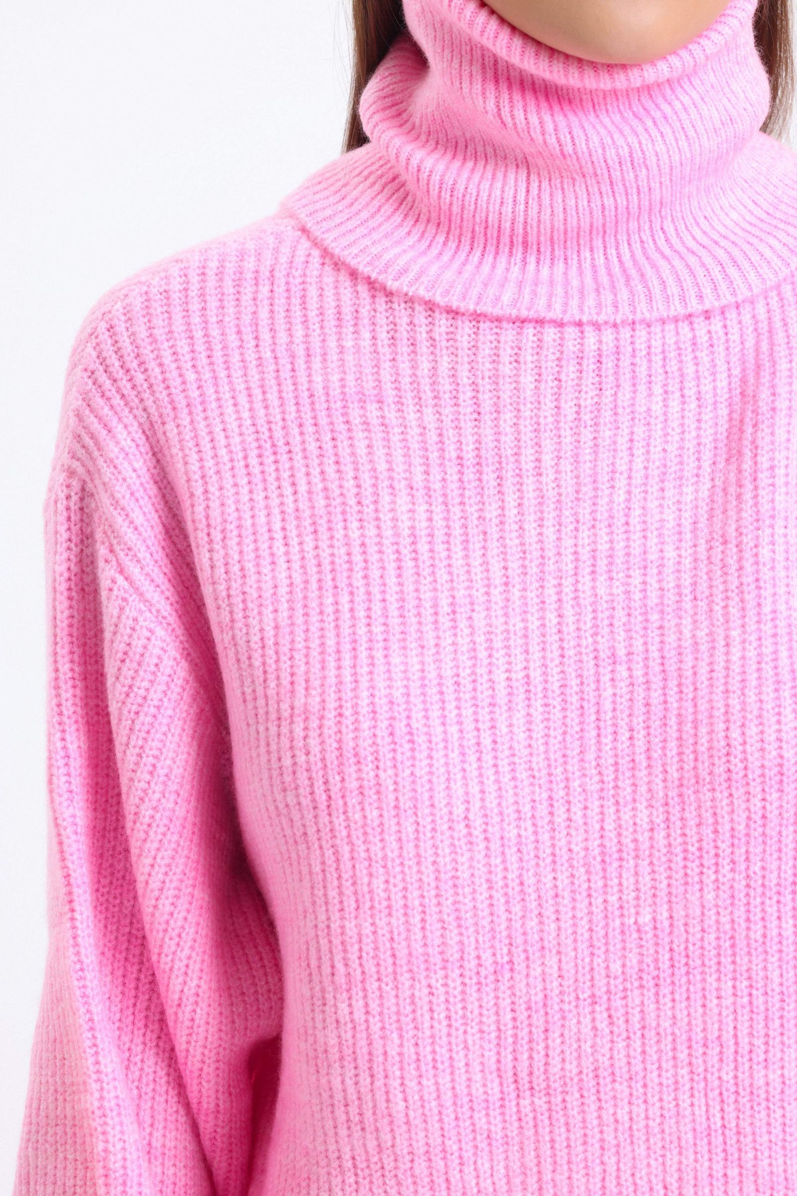 Turtleneck Ribbed Long Sweater