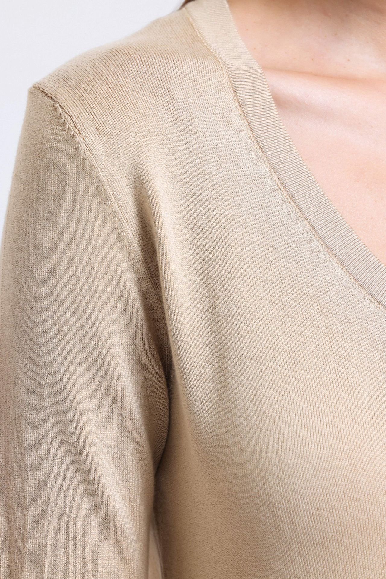 V Neck Casual Sweater with a Slit