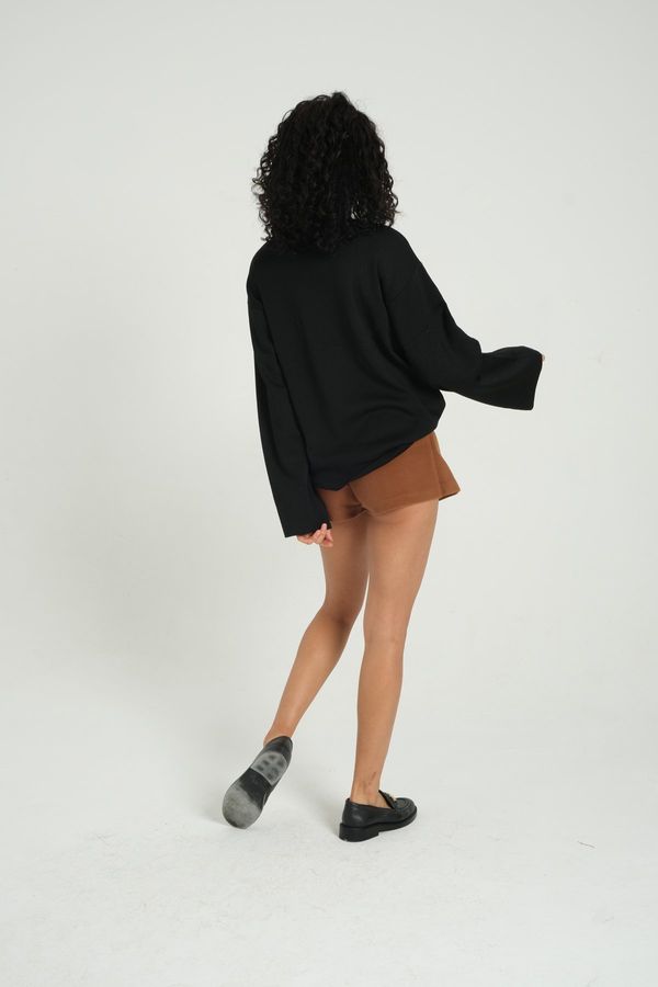 High Neck Flare Sleeve Sweater 4