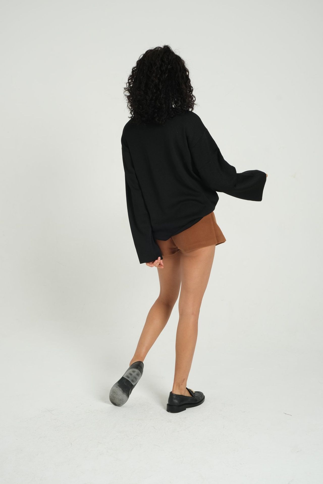 High Neck Flare Sleeve Sweater