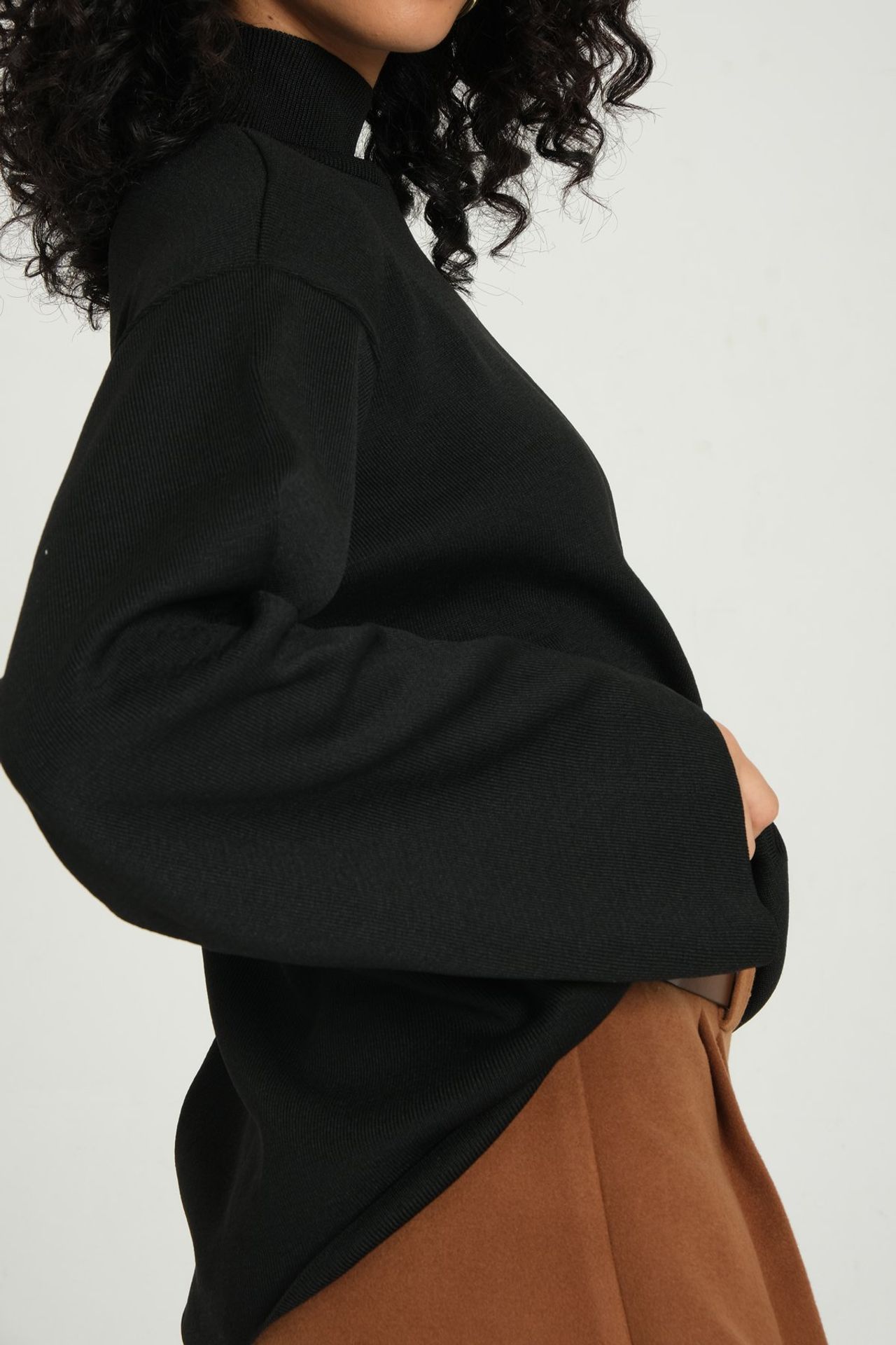 High Neck Flare Sleeve Sweater